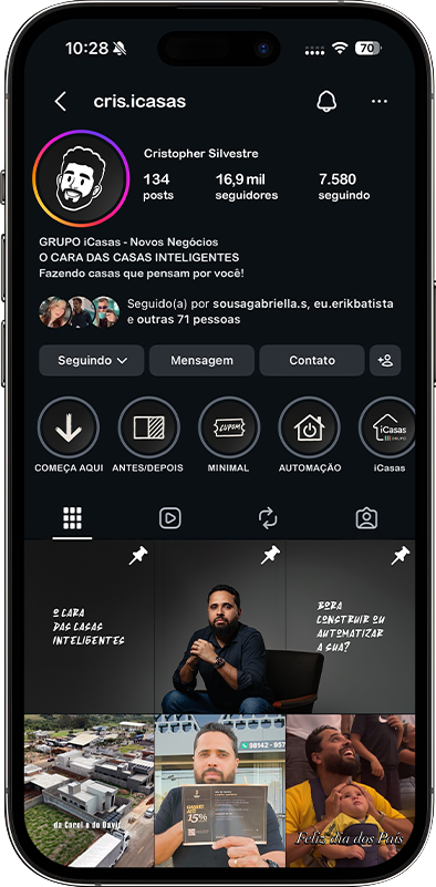 Perfil de Cris Silvestre no Instagram depois da iMarcas