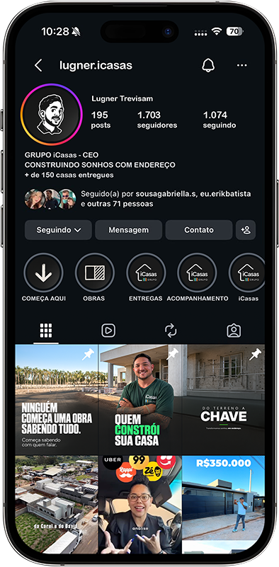 Perfil de Lugner Trevisam no Instagram depois da iMarcas